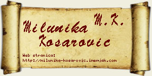 Milunika Košarović vizit kartica